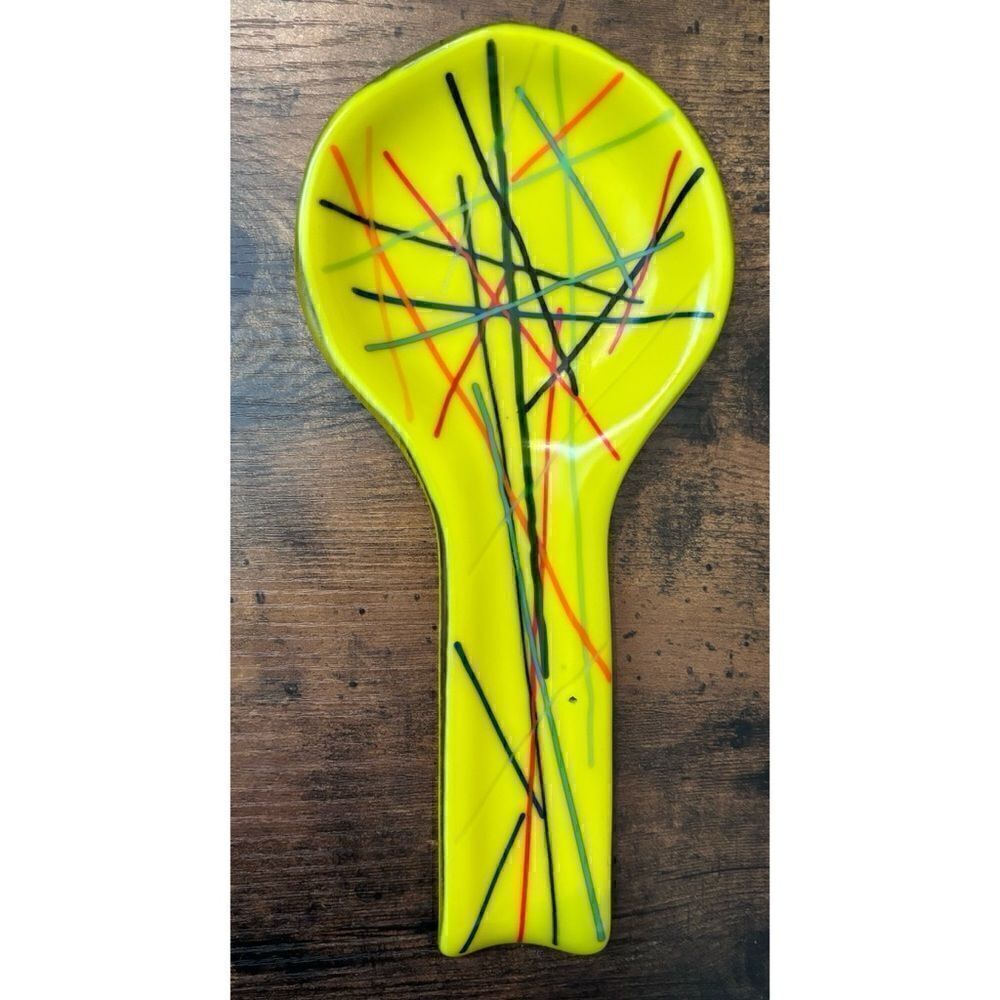 Vintage Anthropology artist made bright spoon rest